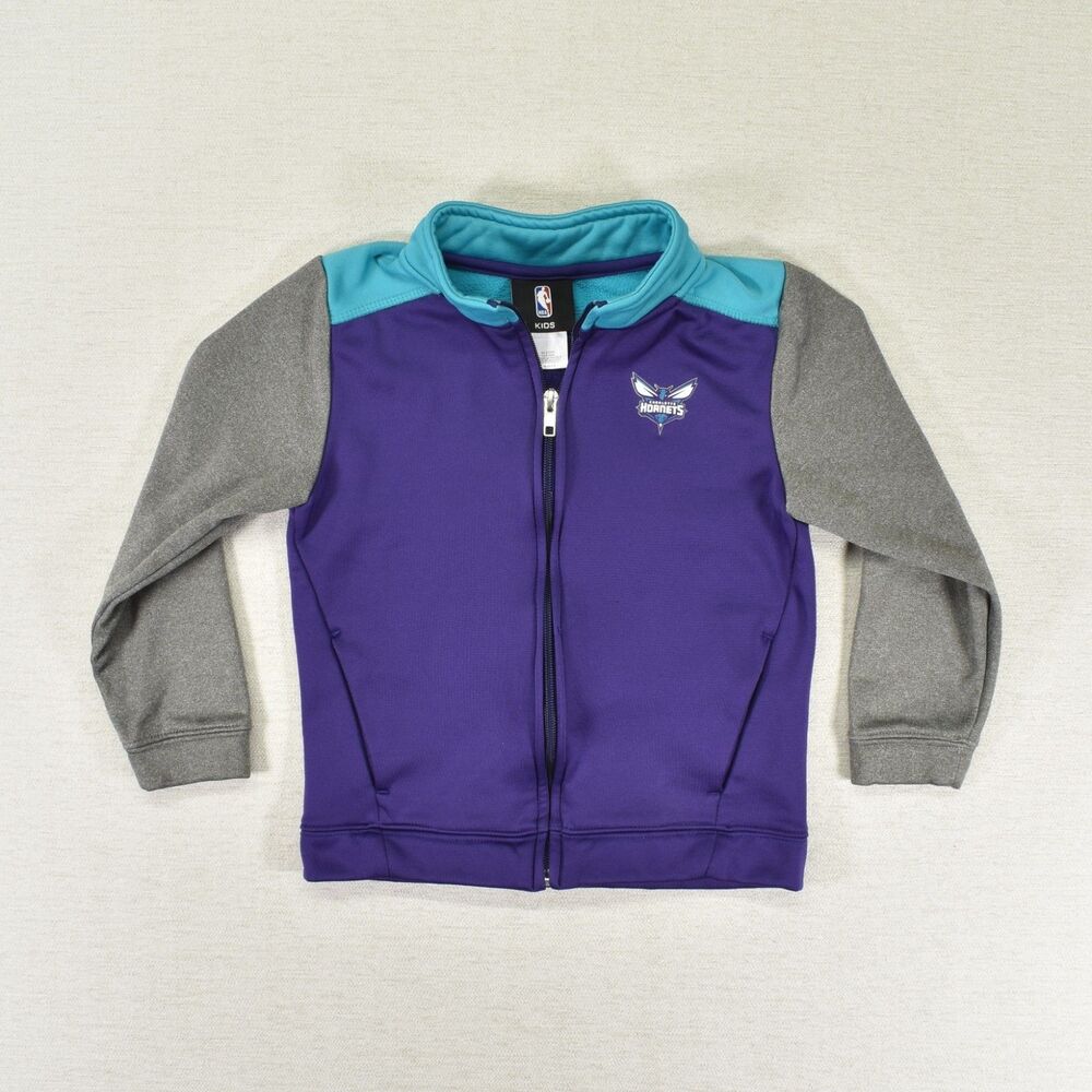 NBA Charlotte Hornets Youth Full Zip Track Jacket Purple Teal Gray Basketball
